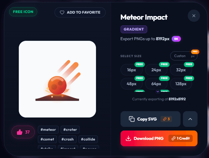 IconVault Export Modal Preview