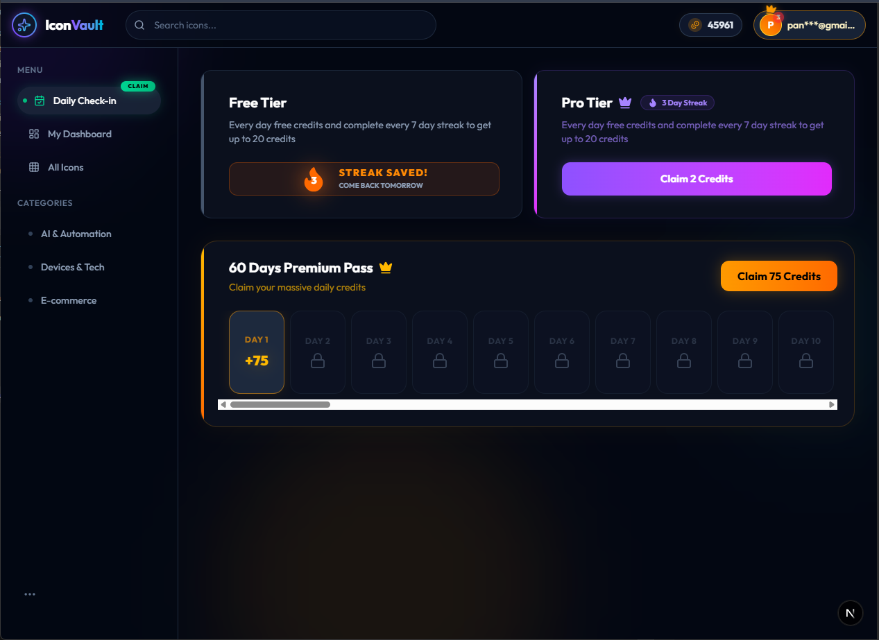 Daily Check-in & Premium Pass